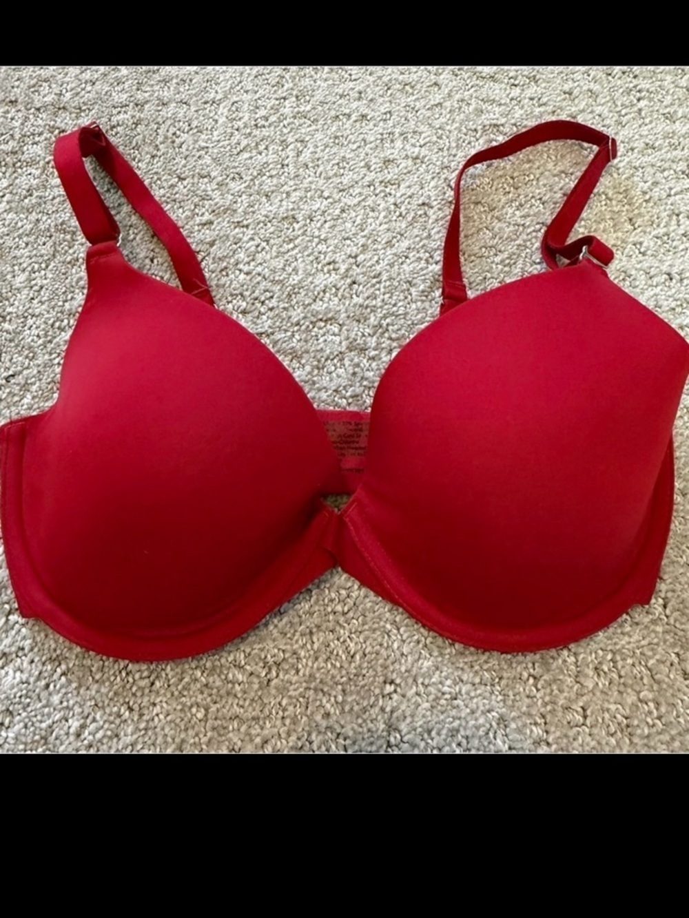 Soma Memorable Red Bra Sz 32D Push Up Padded Plunge Sexy Full Coverage Underwire